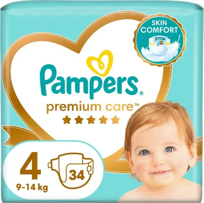 Zdjęcie produktu dla Pampers Premium Care rozmiar 4, 34 pieluszki, 9kg-14kg
