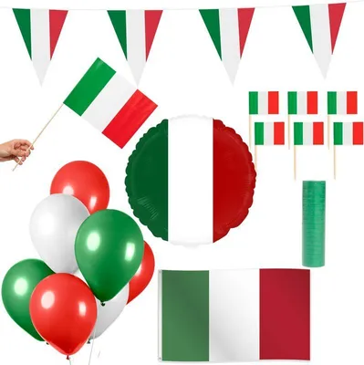 Produktbild von Italien Party Deko Set 74 tlg. Partyset Partydeko rot grün weiß