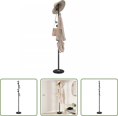 Zdjęcie produktu dla The Living Store Wieszak na płaszcze czarny 176 cm Żelazo malowane proszkowo