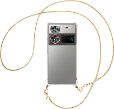 Produktbild von Handykette Backcover-Schutzhülle mit Band (Metall goldfarben) für ZTE nubia Z60 Ultra 5G - goldfarbene Snake-Kette