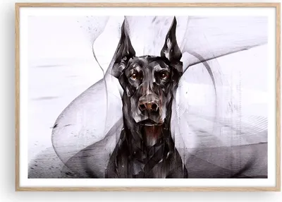 Produktbild von Gerahmtes Poster - Rahmen in heller Eiche - Hund Abstraktion - 100x70 cm - Wand Bild - Wanddeko - Wandbilder - Wandposter - Bilderrahmen - Bilder - Kunstdruck - Wandbild - P2NAA100x70-3999