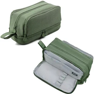 Produktbild von Etui mit großem Fassungsvermögen, 4 Fächern, Mädchen- und Teenager-Tasche, mit Reißverschluss, für Mädchen, langlebige Taschen, tragbare Bürotasche