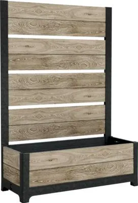 Produktbild von Pflanzkübel Keter Ashwood Holzoptik Kunststoff 43,2 x 156,3 cm braun inkl. Rankgitter/Spalier