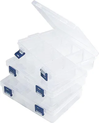 Produktbild von Famanu Sortierbox 3 Fächer 8 Fächer einstellbar - transparent