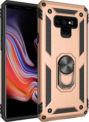 Produktbild von LaimTop Galaxy Note 9 Hülle, Hybrid Robuste Rüstung Drehbarer Ring Halter Ständer Dual Layer Hard PC + TPU Stoßfest Schutzhülle für Samsung Galaxy Note 9 Gold