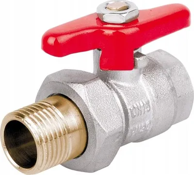 Produktbild von PERFEXIM | Kugelhahn mit Halbschraubverbindung - 1/2 Zoll - Messing vernickelt - langlebig und robust