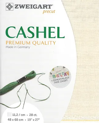 Produktbild von Zählstoff CASHEL Zweigart precut 28 ct. 3281 100% Leinen Farbe 99 hellbeige, 100% Leinen 48x68 cm