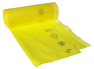 Produktbild von Müllsäcke 90 Liter mit Zugband, DEISS gelber Sack, 5 Rollen - 125 Stück