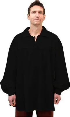 Produktbild von Baumwoll-Poetenhemd schwarz XXL