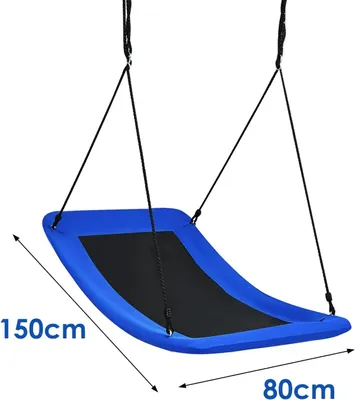 Immagine prodotto di Altalena a nido - Altalena da appendere all'albero - Portata 150 kg - Corda regolabile 120–180 cm - Per bambini e adulti - Blu