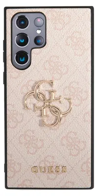 Obrázek produktu pro GuessPolyuretan4G Metal Logo Back Cover für Samsung Galaxy S23 Ultra Rosa