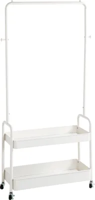 Produktbild von HAKU Rollgarderobe weiß - Metall, Stahlrohr, B/H/T: 85x155x31 cm
