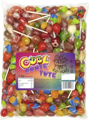 Produktbild von Cool Bunte Tüte Zufallsmischung aus Lutschern Bonbons Kaugummis 1000g