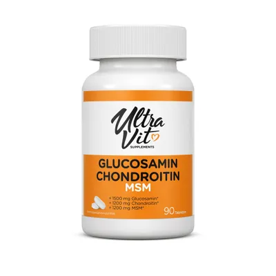 Obrázek produktu pro UltraVit Glukosamin Chondroitin MSM, 90 tablet, 30 dávek, pro zdraví kloubů a pohyblivost