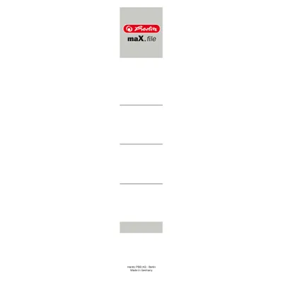 Zdjęcie produktu dla herlitz 9743154 10x Einsteck-Rückenschilder maX.file weiß für 5,0 cm Rückenbreite