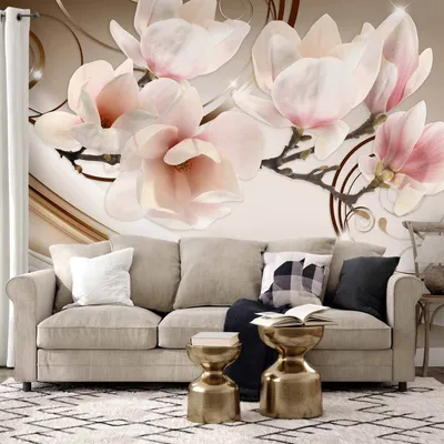 Produktbild von Selbstklebende Folie Fototapete - Waves of Magnolia 343x245 cm Blumen b-A-0222-a-b