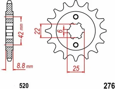 Obrázek produktu pro Pastorek 15T rozteč 520 pro Honda CB CM 250 400