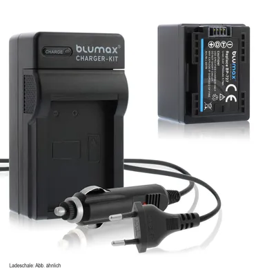 Produktbild von 1x Akku + Lader für Canon BP-727  BP-745  BP-718 BP-709 - 2700 mAh (3,6V)