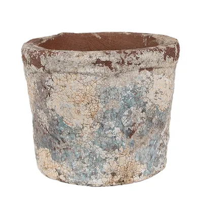 Produktbild von Clayre & Eef Blumentopf Ø 12x10 cm Beige Blau Terrakotta