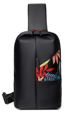Umhängetasche Sling Bag, leicht, schwarz, L, für Reisen & Sport