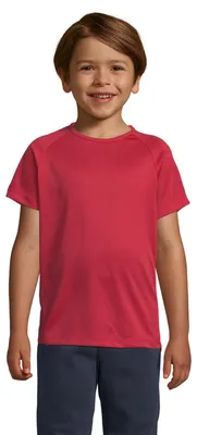 Image de SOLS - T-shirt « Sporty » pour enfants à manches raglan LT2036 (128) (rouge)
