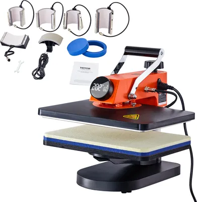 Immagine prodotto di VEVOR pressa di calore - macchina a sublimazione 8 in 1 per magliette/capelli/tazze/progetti di trasferimento termico fatti in casa, 12 x 15 pressa di calore multifunzione girevole con rotazione a 360 gradi