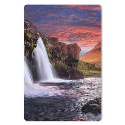 Produktbild von MuchoWow® Mauspad Mousepad Wasserfall - Berg - Wolken - Rosa - Landschaft 40x60 cm - Mousepads - Maus Mat - Pad - Mausunterlage - Schreibtisch Accesoire