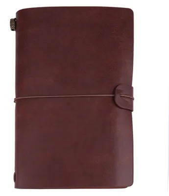 Image de Cahier de voyage en simili cuir classique, journal personnalisé, bloc-notes rechargeable (marron foncé)