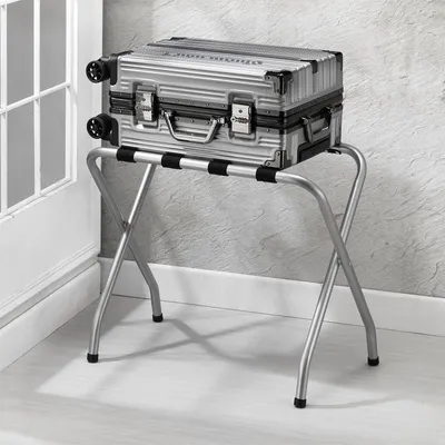 Produktbild von Kofferständer LUGGAGE Kofferablage Kofferbock, Metall in grau lackiert, klappbar