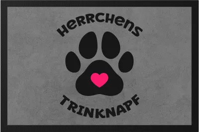 Produktbild von Herrchens Trinknapf Fußmatte Hund Hunde Pfote Liebe Hundeliebhaber Tierliebe Vierbeiner Hundepfote Haustier