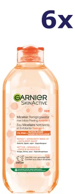 Produktbild von 6x Garnier Micellair Water 400ml Peeling Reinigingswater