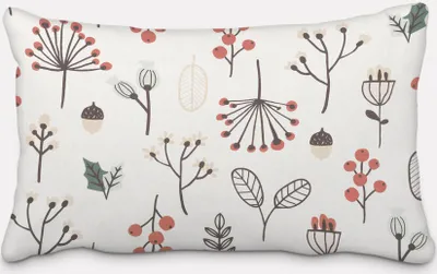 Produktbild von SCHÖNER LEBEN. Kissenhülle Weihnachten Blumen Beeren Eicheln ecru sch Größe 40x60cm (HxB) 40x60cm (HxB) Größe