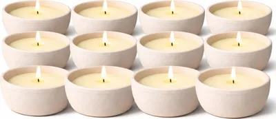 Immagine prodotto di Candele alla citronella Spaas, set da 12 – Repellente per zanzare – Contenitore in Vetroceramica – 13 ore di autonomia – 11 x 11 cm