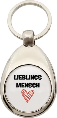 Produktbild von Huuraa Schlüsselanhänger Lieblingsmensch Herz Metall Schlüsselring Einkaufswagenchip Geschenkidee