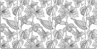 Produktbild von Schreibtischmatte Tischunterlage 100x50 cm Mauspad - Blumenkonturen