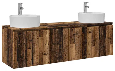 Immagine prodotto di vidaXL Set di 3 mobili da bagno in legno di recupero, 49,5 x 44,5 x 65 cm