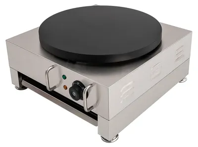 Produktbild von Elektrische Grillplatte, rund - 2800 Watt Leistung - 40 cm Durchmesser - Edelstahl und Gusseisen