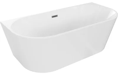 Obrázek produktu pro Mexen Oval volně stojící vana přistěnná 160 x 80 cm, bílá, přepad gun gray kartáčovaný - 52671608000-66