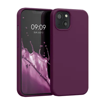 Produktbild von kwmobile Handyhülle für iPhone 13 Hülle, für iPhone 13 Case - Hülle Silikon - kabelloses Laden - Bordeaux Violett