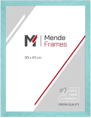 Produktbild von MendeFrames H300 Holzrahmen Museumsglas Türkis 15x20 cm