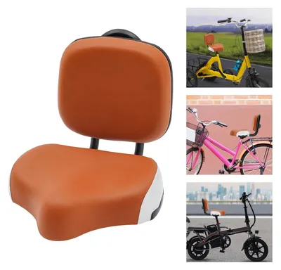 Produktbild von Bequemer Fahrradsattel - Sattel mit Rückenlehne - Extra breit, weich gepolstert - Für Dreirad, Rennrad, E-Bike - Weiß