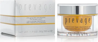 Zdjęcie produktu dla Elizabeth Arden Prevage Anti-Aging Neck and Décolleté Firm & Repair Cream, Kobiety, Skóra uniwersalna, Przeciwstarzeniowy, Ujędrniający, Nawilżający, Naprawa, 50 ml, Słoiczek, WATER/AQUA/EAU, DIMETHICONE, GLYCERIN, CAPRYLIC/CAPRIC TRIGLYCERIDE, BIOSACCHARIDE GUM-4,...