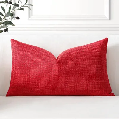 Productafbeelding van Set bestaande uit 1 kussensloop, effen linnen, 40 x 60 cm, rood