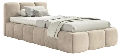 Image de Selsey Cloudy Low – Lit rembourré 90 x 200 cm, velours beige clair