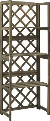 Produktbild von Spalier mit Ablagen Grau 55x30x140 cm Massivholz Tanne
