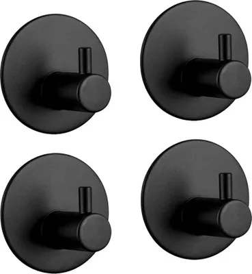 Immagine prodotto di Ganci da parete Loft, nero, metallo verniciato a polvere, set di 4