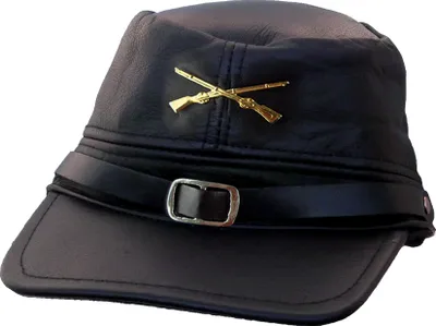 Produktbild von Country Western Biker Ledercap Südstaaten  - Running Bear Cap Mütze USA schwarz