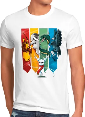 Produktbild von BaumwolleCloud Magical Beasts Herren T-Shirt eule harry zauberstab besen zauberschule
