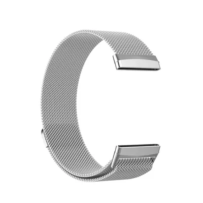Produktbild von Für Fitbit Versa 4 + 3 Sense 1+ 2 Magnet Metall Watch Uhr Ersatz Armband Silber