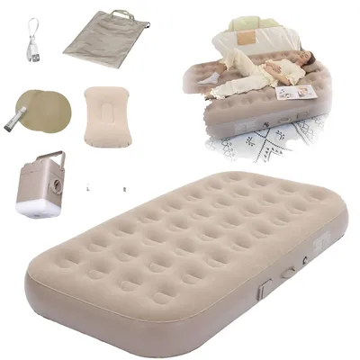 Image de Matelas gonflable de camping, pompe automatique, éclairage LED intégré, 190 × 100 × 25 cm ES